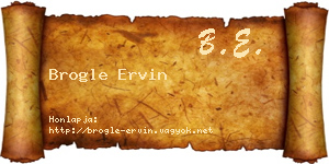 Brogle Ervin névjegykártya