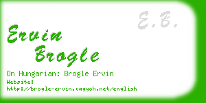 ervin brogle business card